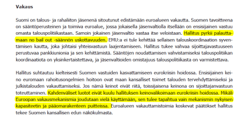 Hallitusohjelman vakauskappale